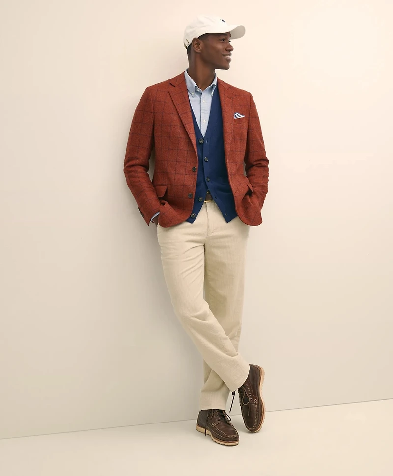 Classic Fit Wool-Cashmere Tweed Windowpane 1818 Sport Coat