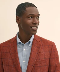 Classic Fit Wool-Cashmere Tweed Windowpane 1818 Sport Coat