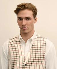 Classic Fit Wool Tattersall Suit Vest