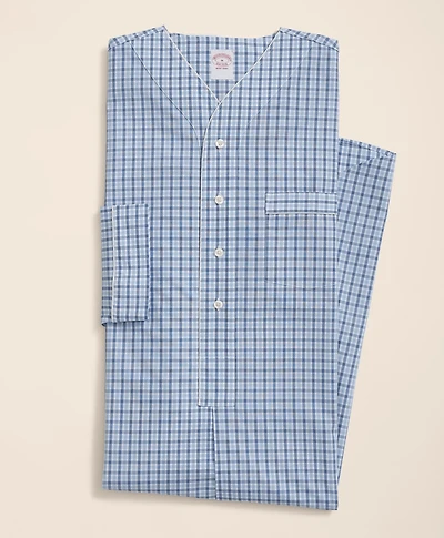 Cotton Broadcloth Checked Nightshirt