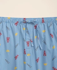Cotton Broadcloth Lobster Motif Lounge Pants