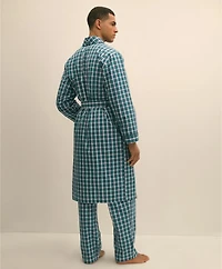 Cotton Broadcloth Plaid Robe