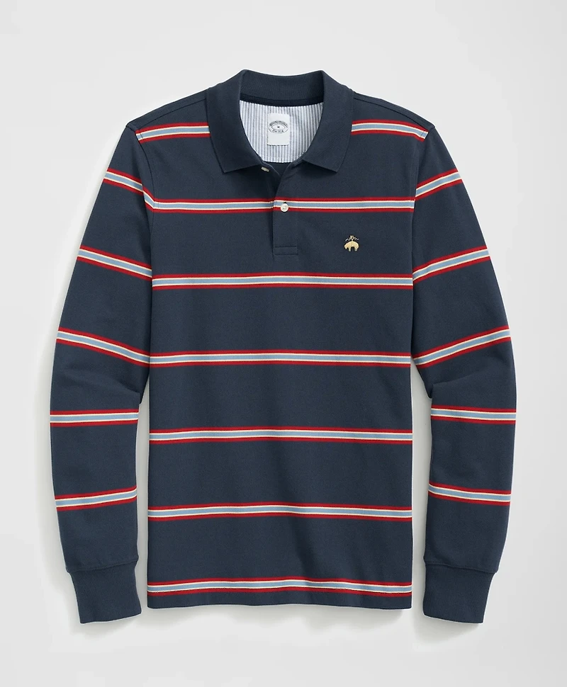 Golden Fleece<sup>®</sup> Multi Striped Long Sleeve Polo Supima<sup>®</sup> Cotton