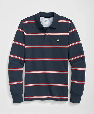 Golden Fleece<sup>®</sup> Multi Striped Long Sleeve Polo Supima<sup>®</sup> Cotton