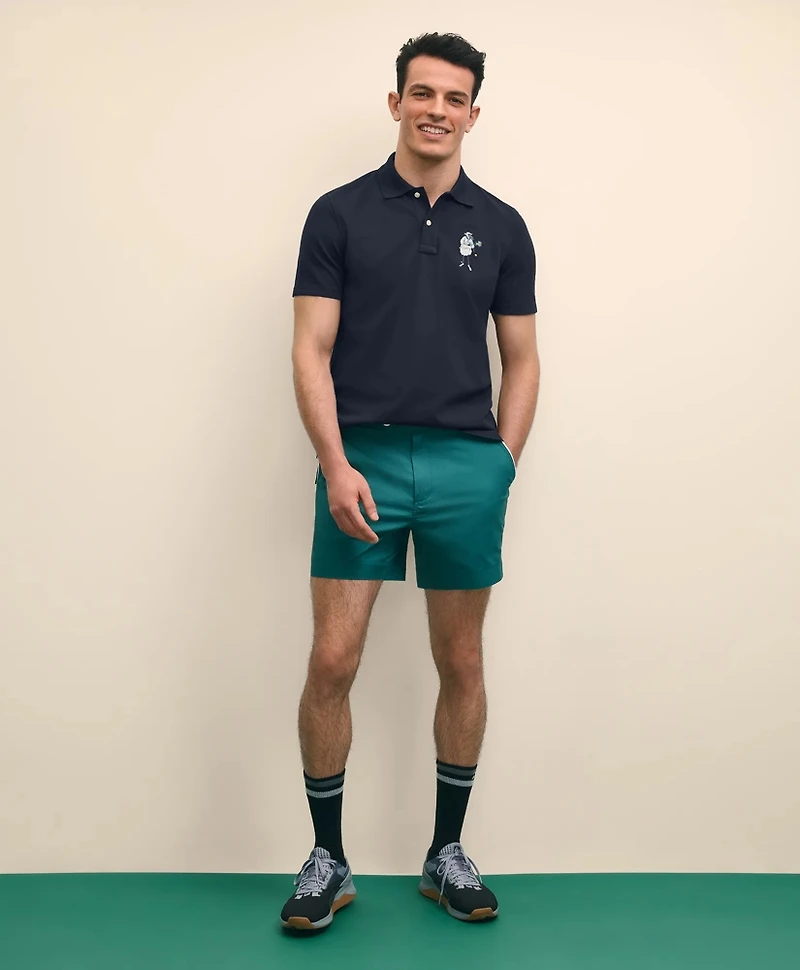 Brooks Brothers X Prince Cotton Blend Short-Sleeve Embroidered Henry Polo Shirt