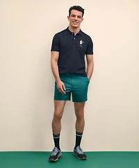 Brooks Brothers X Prince Cotton Blend Short-Sleeve Embroidered Henry Polo Shirt