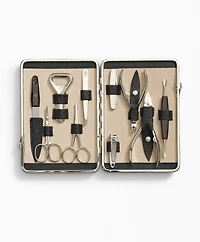 Stainless Steel Manicure Set With Calfskin Case