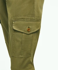 Washed Cotton Stretch Cargo Pants