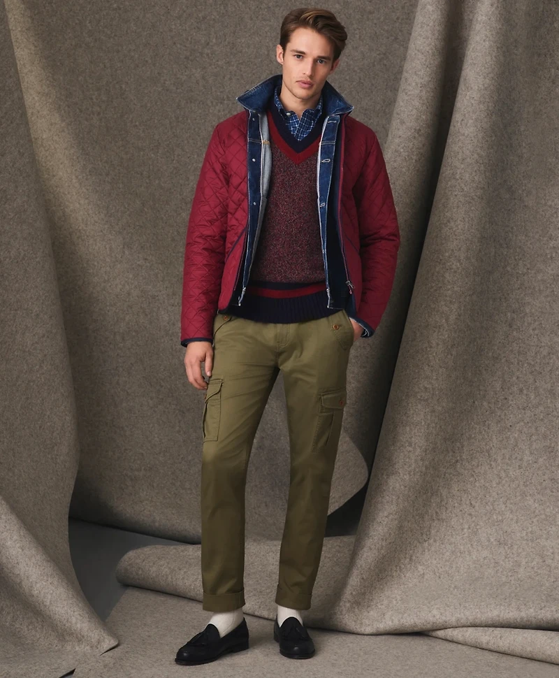 Washed Cotton Stretch Cargo Pants