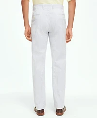 Regular Fit Cotton Seersucker Pants Classic Stripe