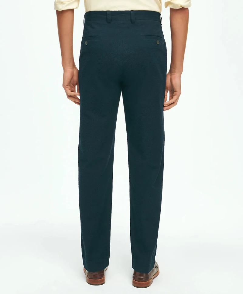Regular Fit Cotton Seersucker Pants