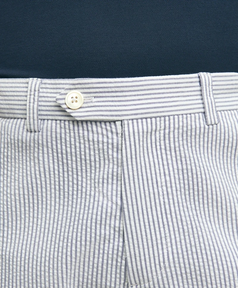 Slim Fit Cotton Seersucker Pants Classic Stripe