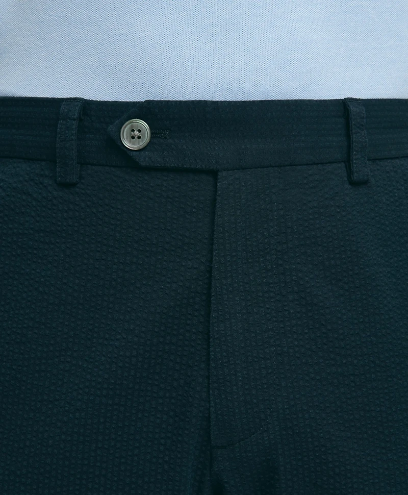 Slim Fit Cotton Seersucker Pants