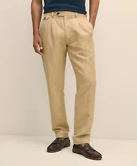 Pleat-Front Linen Cotton Pants