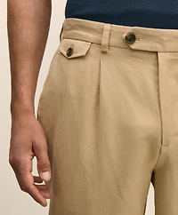 Pleat-Front Linen Cotton Pants