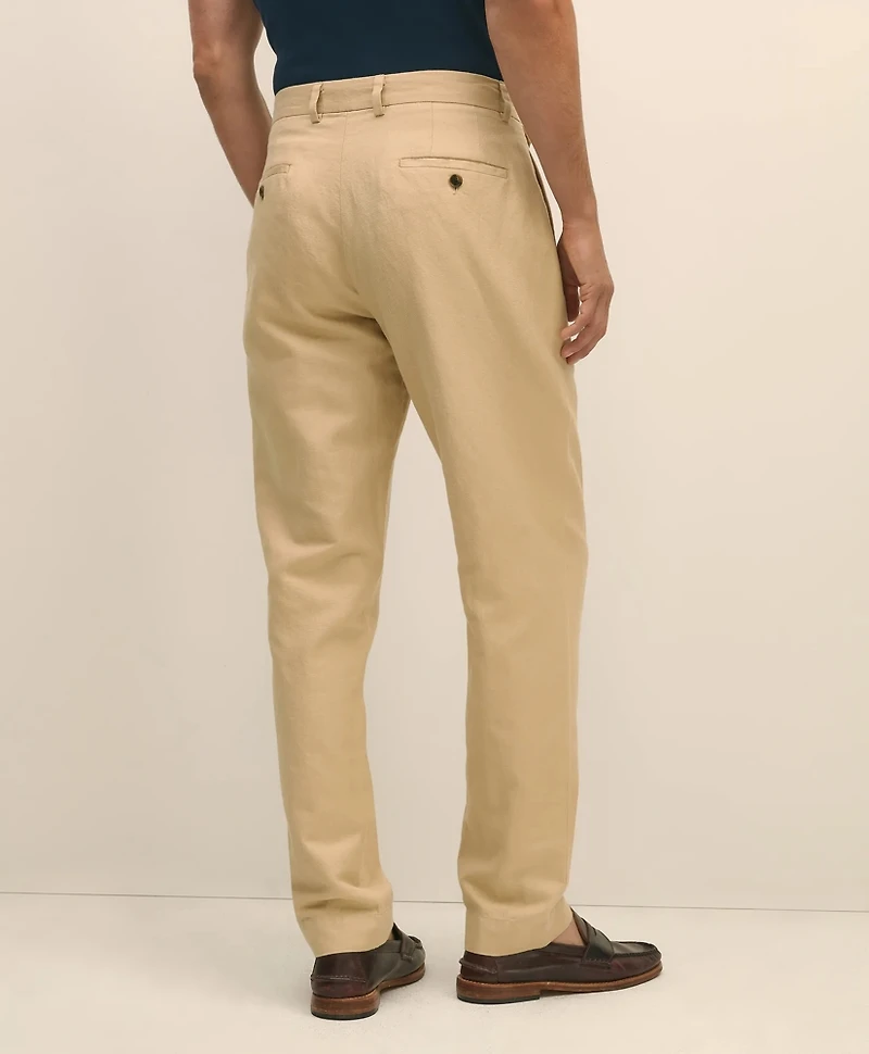 Pleat-Front Linen Cotton Pants