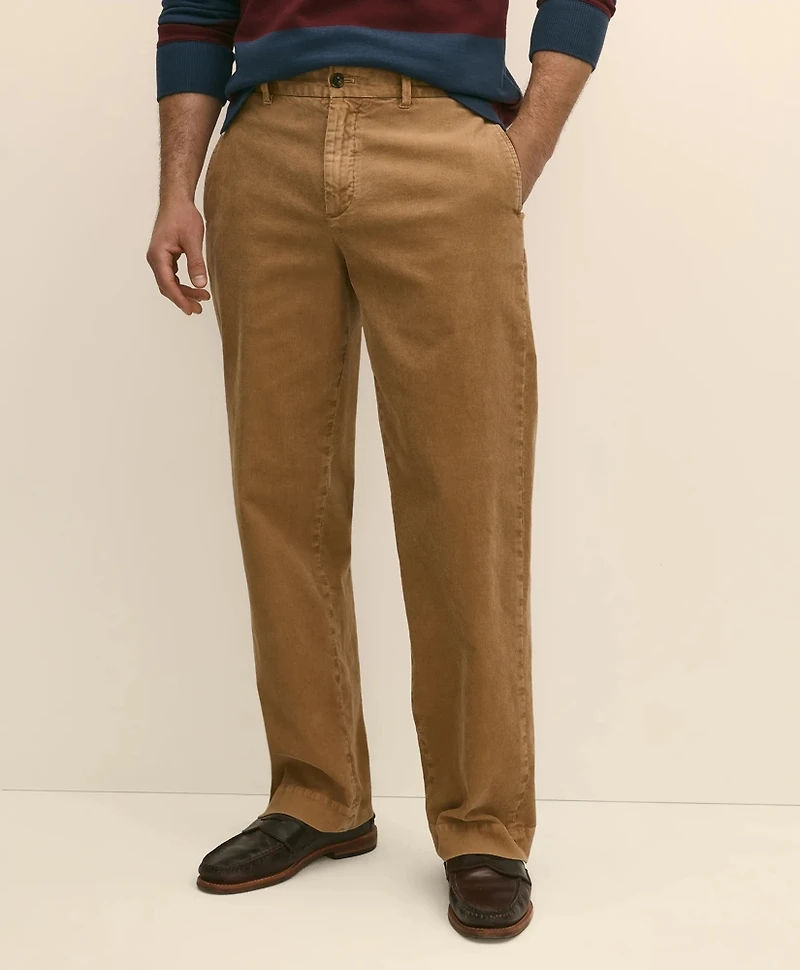 Cotton Relaxed Garment Dyed Corduroy Chino Pants