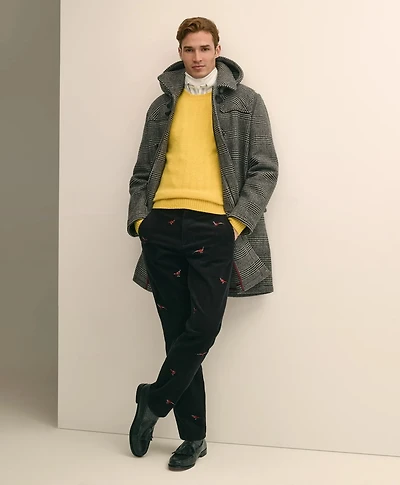 Cotton Corduroy Pheasant-Embroidered Chino