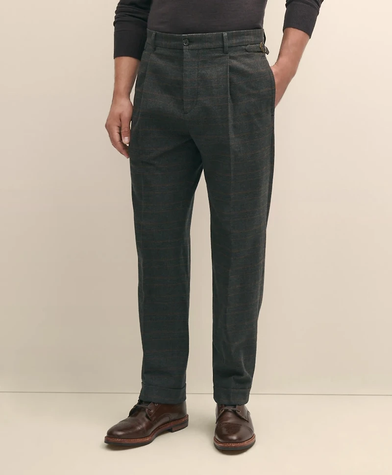 Cotton Pleated Side-Tab Chino
