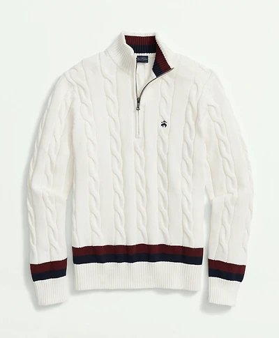 Cable Knit Tennis Half-Zip Sweater Supima<sup>®</sup> Cotton