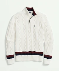 Cable Knit Tennis Half-Zip Sweater Supima<sup>®</sup> Cotton