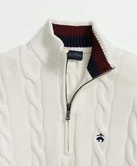 Cable Knit Tennis Half-Zip Sweater Supima<sup>®</sup> Cotton