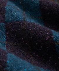 Merino Wool V-Neck Sweater with Argyle Motif