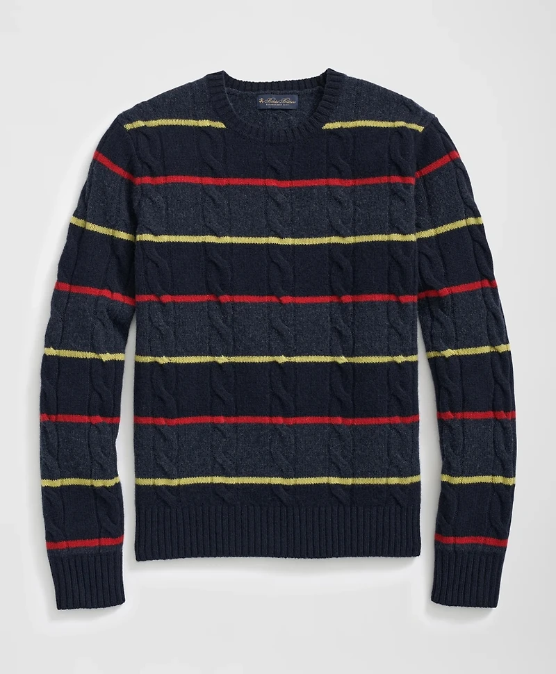 Archive Cable Striped Sweater Merino Wool