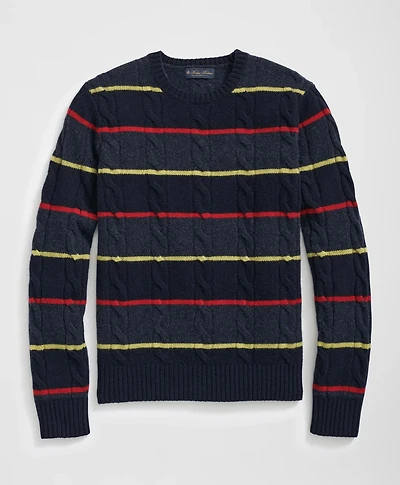 Archive Cable Striped Sweater Merino Wool
