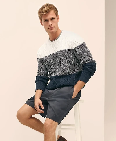 Supima<sup>®</sup> Cotton Cable Colorblock Sweater