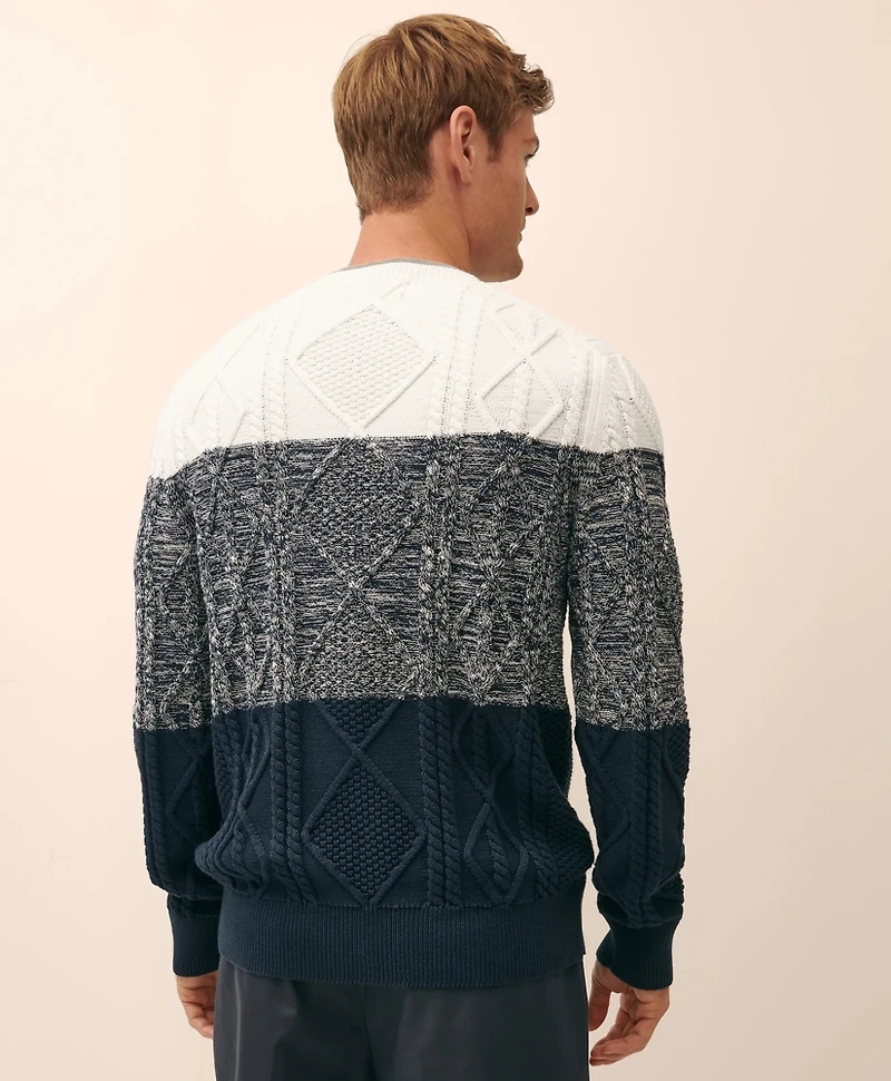 Supima<sup>®</sup> Cotton Cable Colorblock Sweater