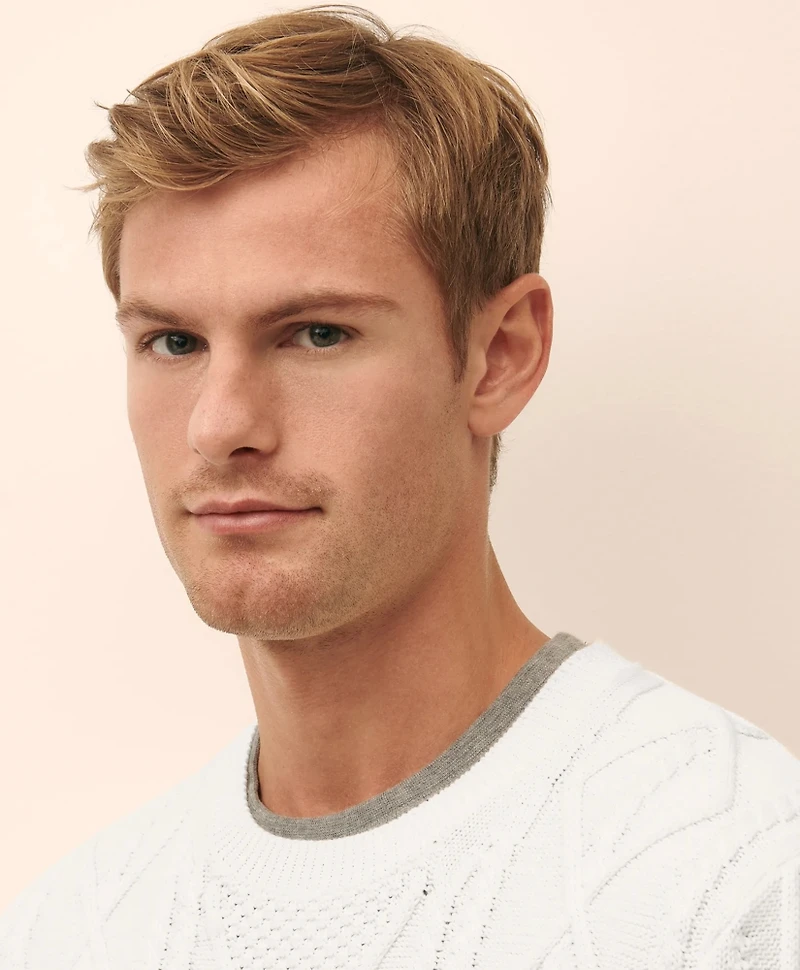 Supima<sup>®</sup> Cotton Cable Colorblock Sweater