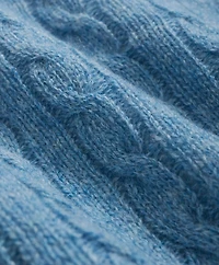 Cable Crewneck Sweater Shetland Wool
