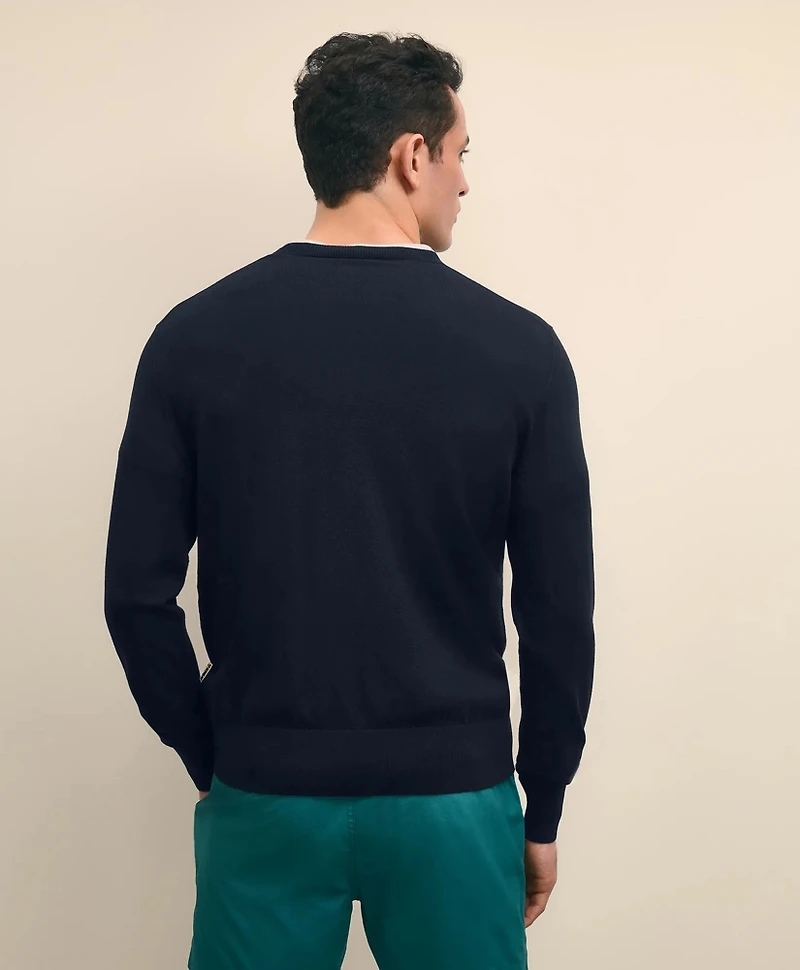 Brooks Brothers X Prince Cotton Blend Embroidered Henry Sweater