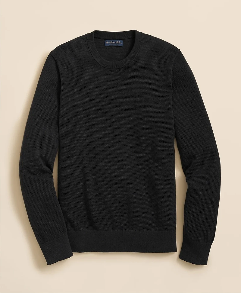 Supima<sup>®</sup> Cotton Pique Crewneck Sweater