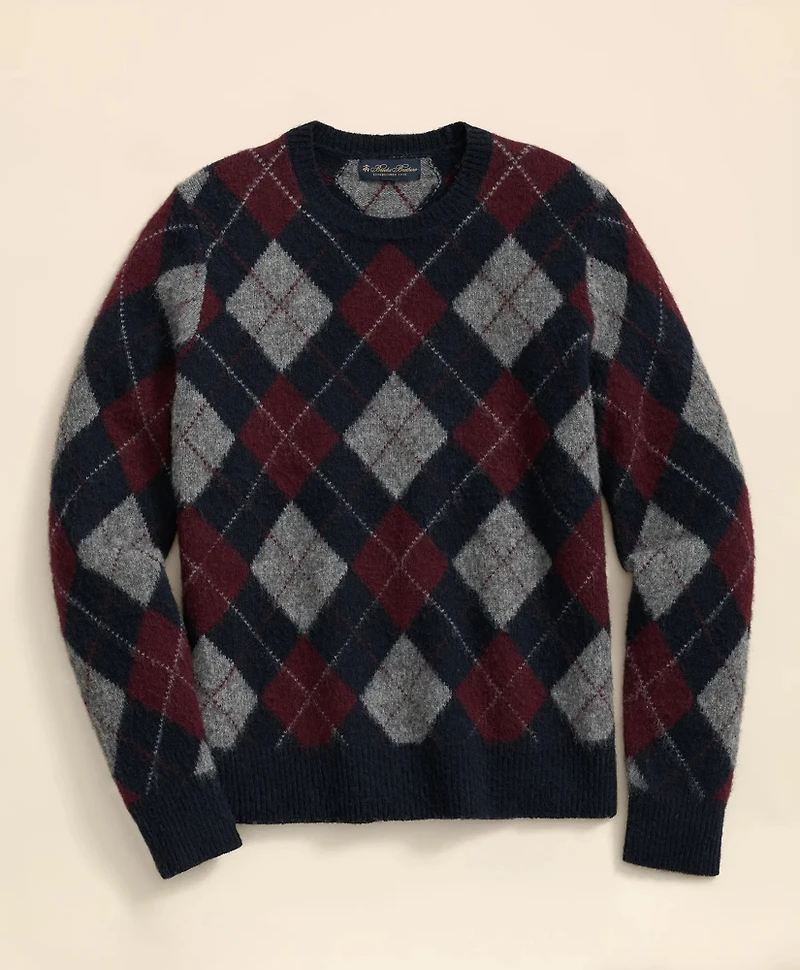 Brushed Wool Argyle Sweater