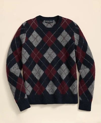 Brushed Wool Argyle Sweater