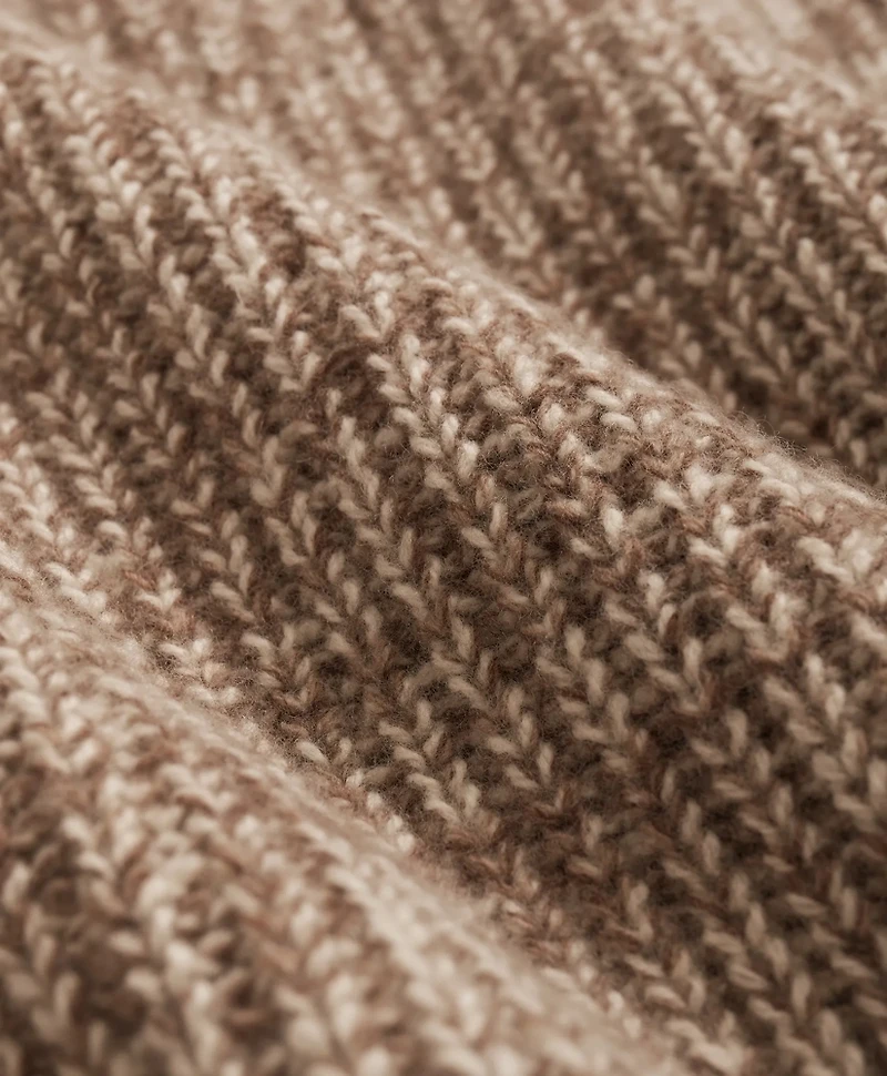 Merino-Cashmere Marled English-Rib Turtleneck