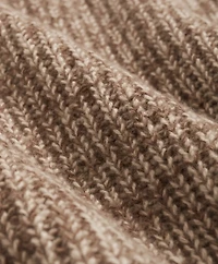 Merino-Cashmere Marled English-Rib Turtleneck