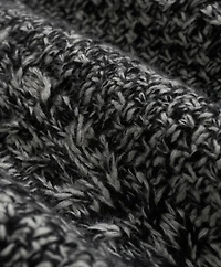 Merino Wool Aran Marled Mock Neck Sweater