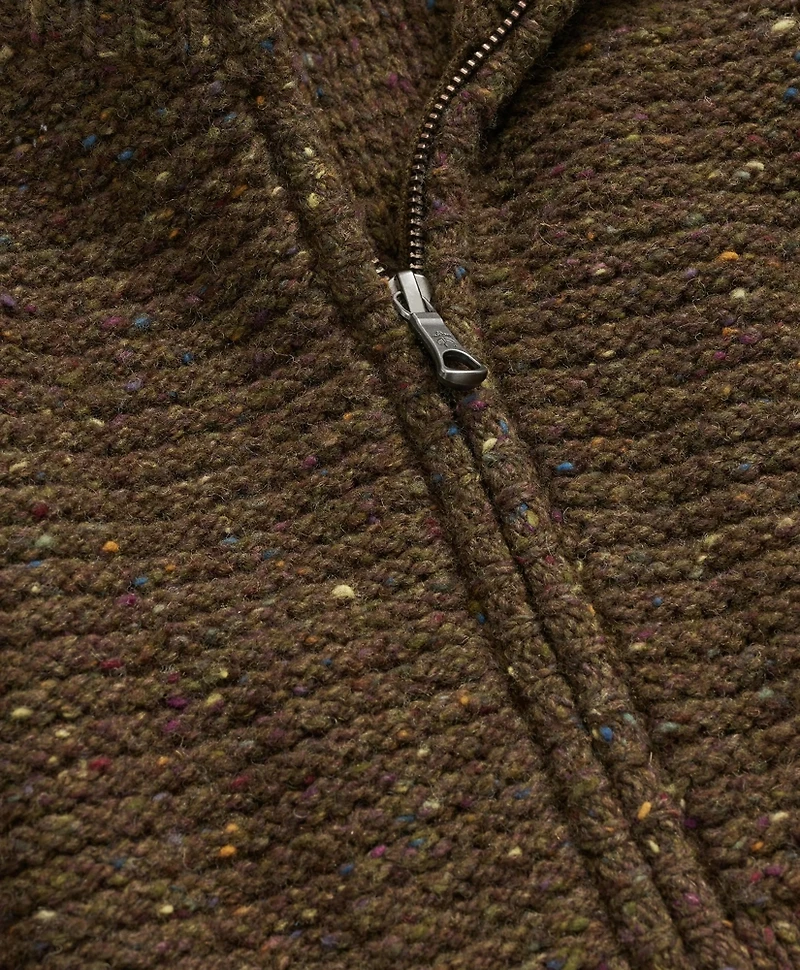 Merino Wool Donegal Zip Cardigan
