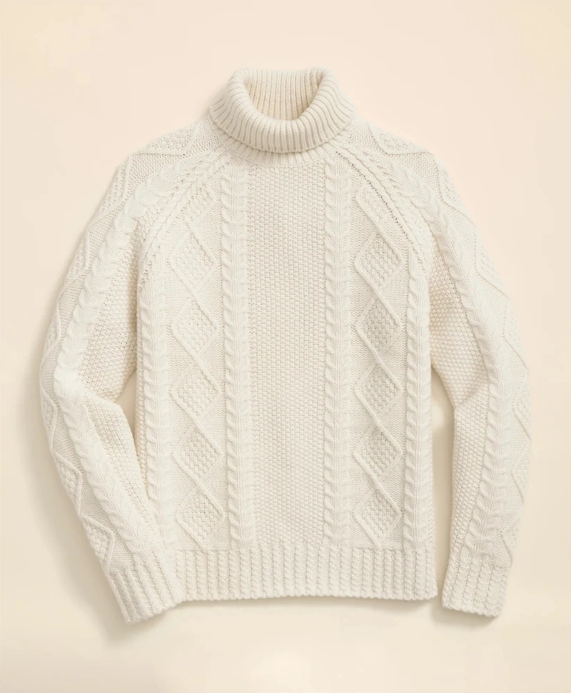Merino Wool Archive Aran Turtleneck Sweater
