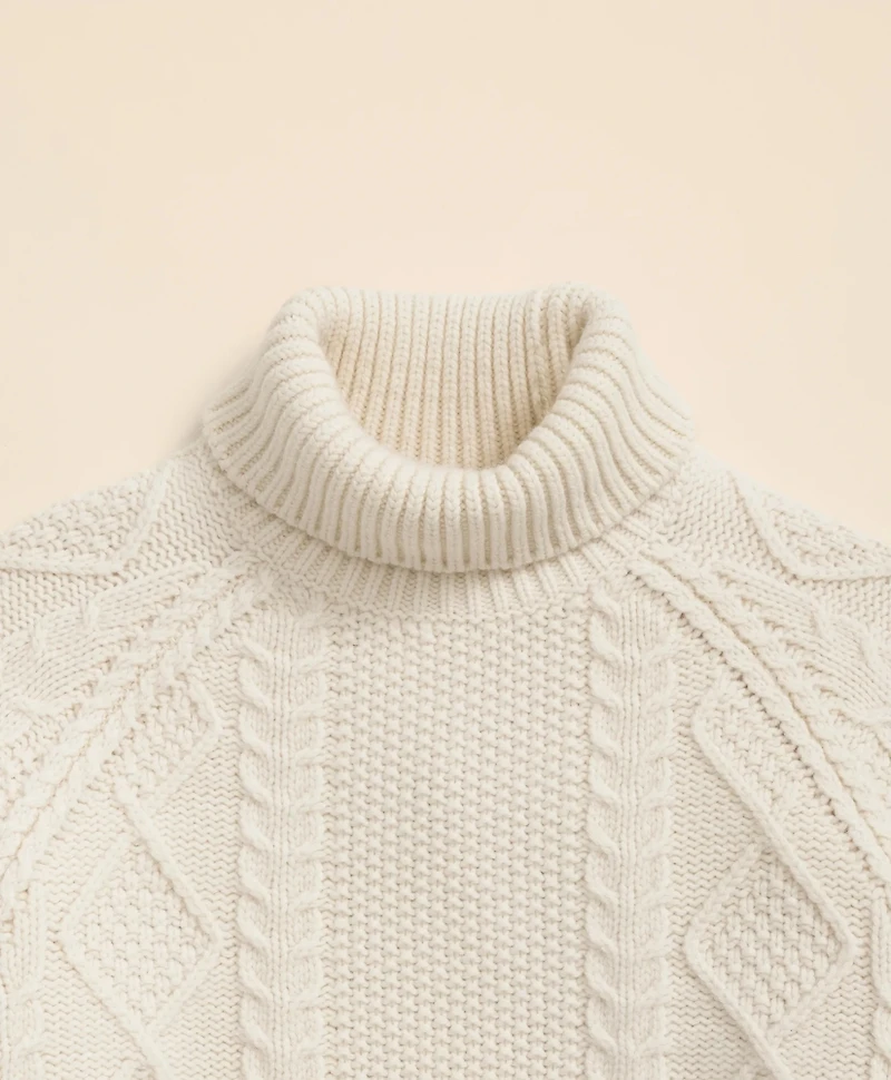Merino Wool Archive Aran Turtleneck Sweater
