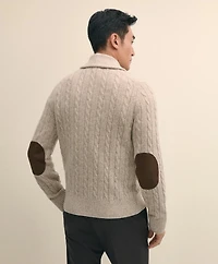 Cashmere Cable Knit Shawl-Collar Cardigan