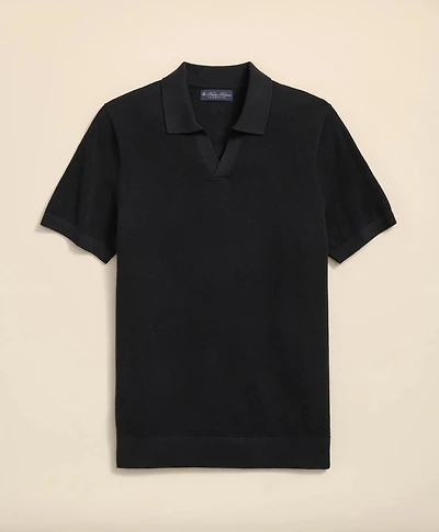 Supima<sup>®</sup> Cotton Pique Johnny Collar Sweater