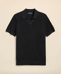 Supima<sup>®</sup> Cotton Pique Johnny Collar Sweater