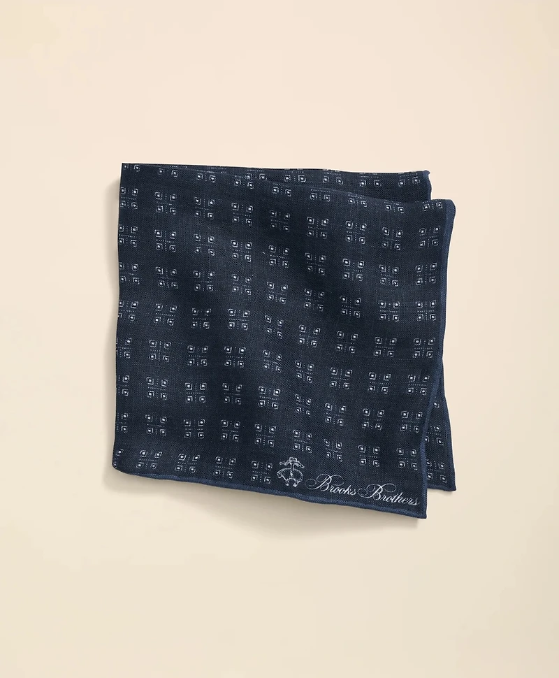 Linen Geometric Pocket Square