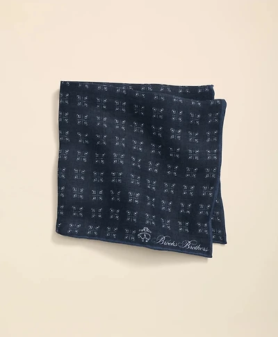 Linen Geometric Pocket Square