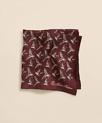 Duck Motif Silk Pocket Square