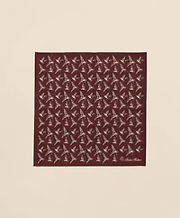 Duck Motif Silk Pocket Square